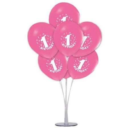7 li Balon Demeti 1 Yaş Pembe Balon