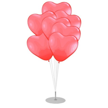 7 li Balon  Demeti Kırmızı Kalpi Balon