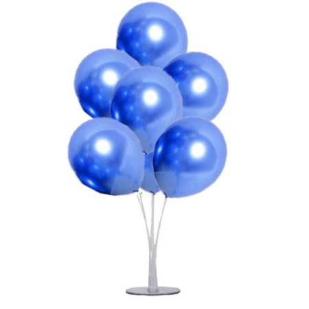 7 li Balon Demeti Krom Mavi Balon
