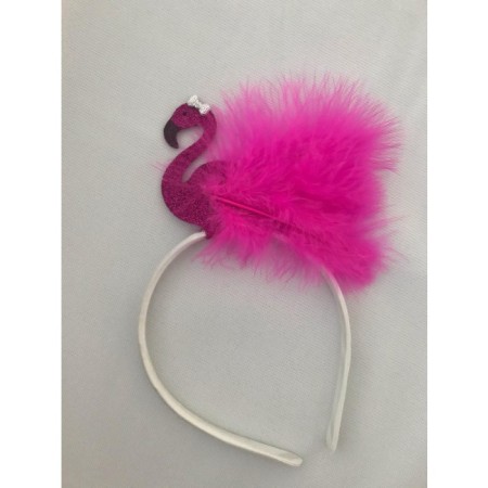 Simli Eva Flamingo Temalı Taç Fuşya