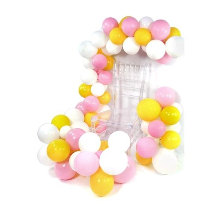 Pembe Sarı Beyaz Balon Zinciri 5 Metre
