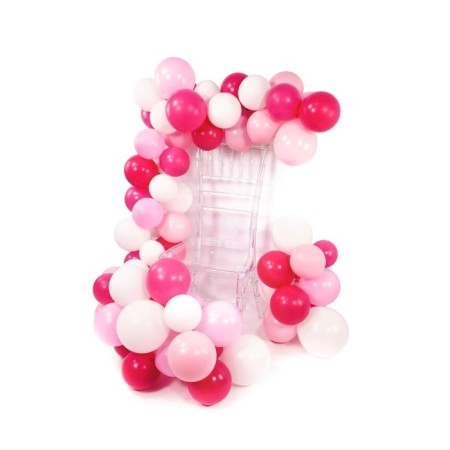 Fuşya Pembe Beyaz Balon Zinciri 5 Metre