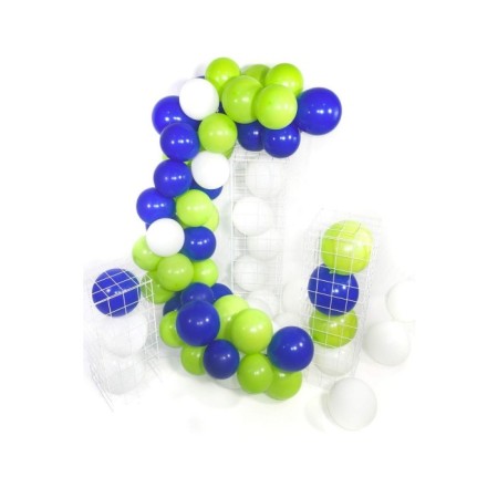 Beyaz Yeşil Lacivert Balon Zinciri 5 Metre