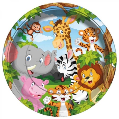 Safari Temalı Tabak Karton
