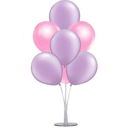 7 li Balon Demeti Pembe Lila Balon