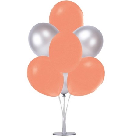 7 li Balon Demeti Turuncu Gümüş Balon
