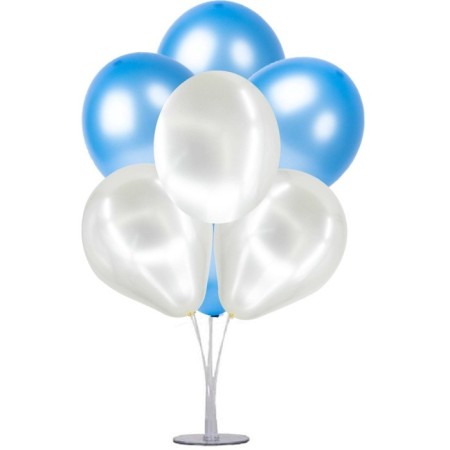 7 li Balon Demeti Mavi Beyaz Balon