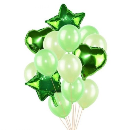Yeşil Lateks ve Folyo Balon Seti