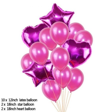 Fuşya Lateks ve Folyo Balon Seti