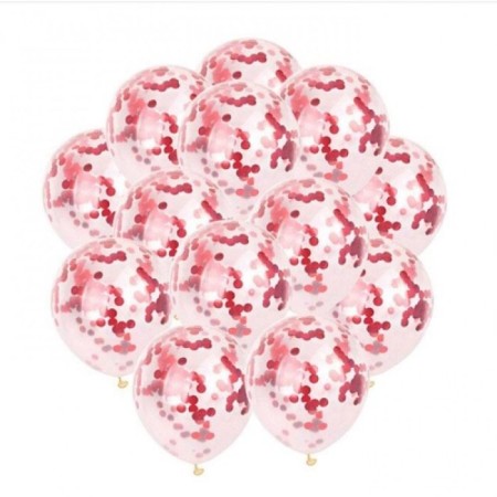 Kırmızı Konfetili Balon Seti 10 Adet