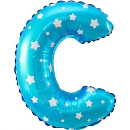 C Harf Mavi Folyo Balon 16 inç 40 cm