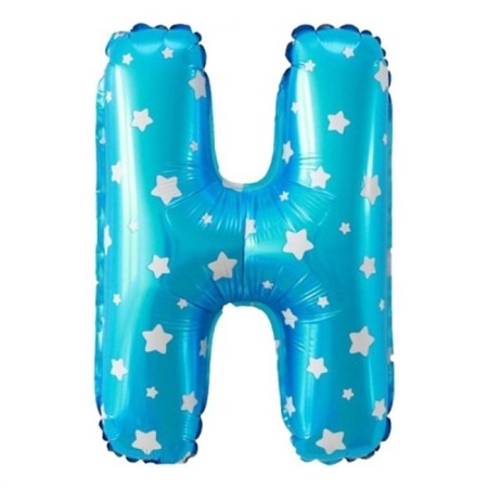 H Harf Mavi Folyo Balon 16 inç 40 cm