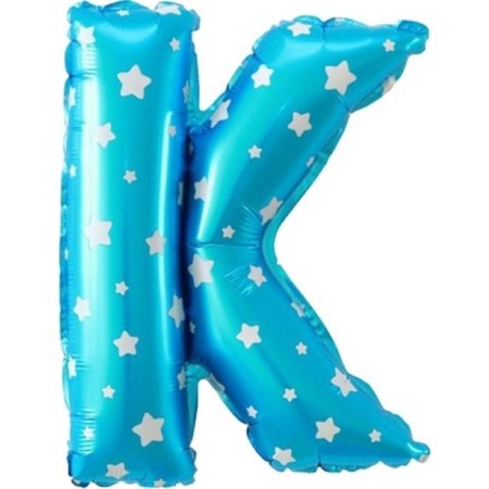 K Harf Mavi Folyo Balon 16 inç 40 cm