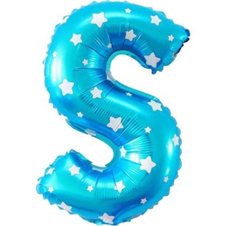 S Harf Mavi Folyo Balon 16 inç 40 cm