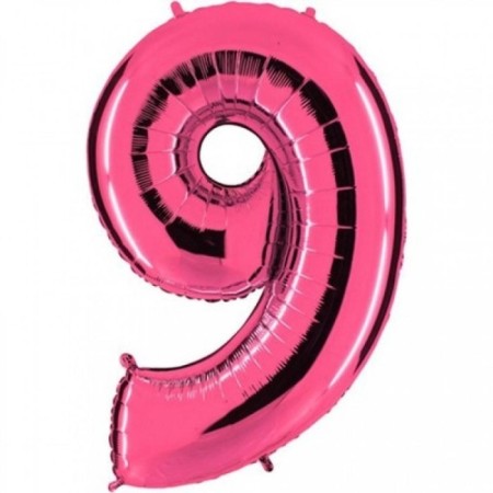 9 Rakam Pembe Folyo Balon 40 inç 100 cm