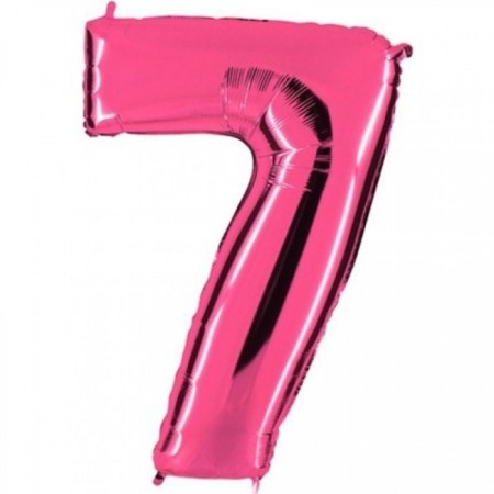 7 Rakam Pembe Folyo Balon 40 inç 100 cm