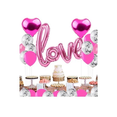 Pembe Love Balon Seti