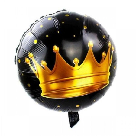Kral Taç Baskılı Yuvarlak Folyo Balon