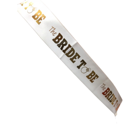 Beyaz Üzerine Gold Brıde To Be Kuşak