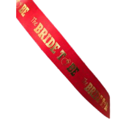 Kırmızı Üzeri Gold Brıde To Be Baskılı Kuşak