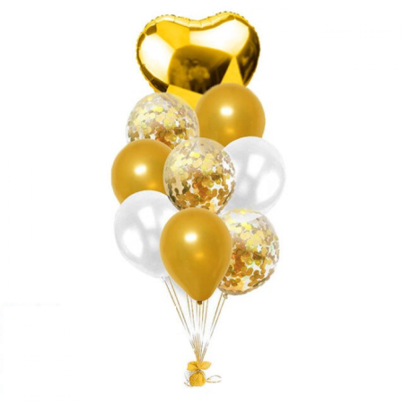 Gold Kalpli Gold Beyaz Balon Seti 10 lu