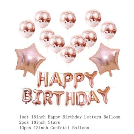 Rose Gold Happy Bırtday Balon Seti