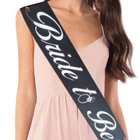 Bride To Be Gümüş Yazılı Siyah Kuşak