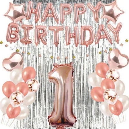 Rose Gold Happy Bırthday Balon Seti