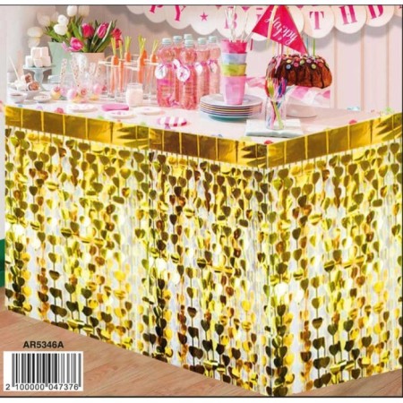 Metalize Altın Kalpli Masa Püskülü