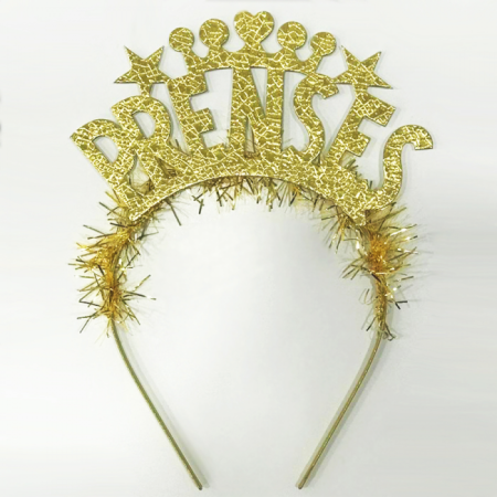 Prenses Gold Yazılı Metal Taç