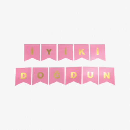 Pembe Üzeri Gold Balık Sırtı Banner