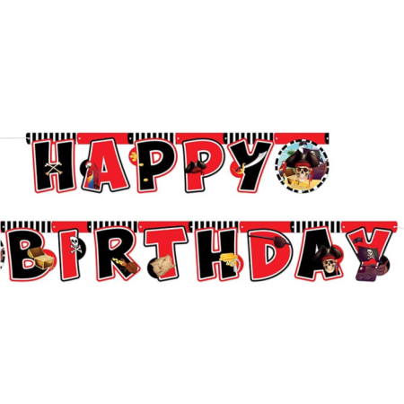 Korsan Temalı Happy Bırthday Uzar Yazı Banner