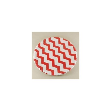 Kırmızı Zikzak Desenli Tabak