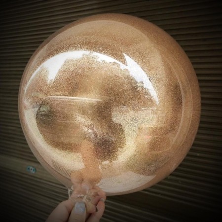 Rose Gold Simli Şeffaf Balon 18 inç