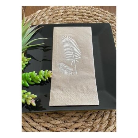 Gümüş Yaldızlı Kraft Palmiye Peçete