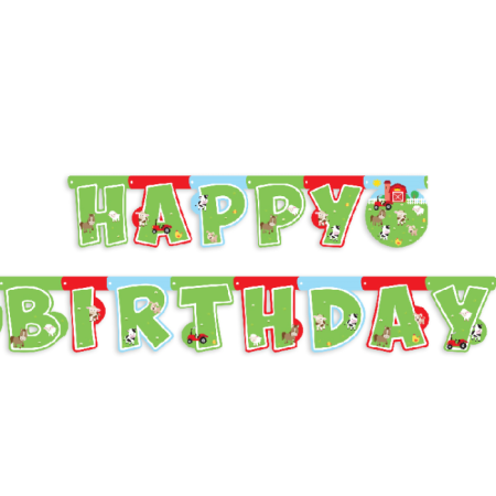 Çiftlik Hayvanları Happy Bırthday Banner