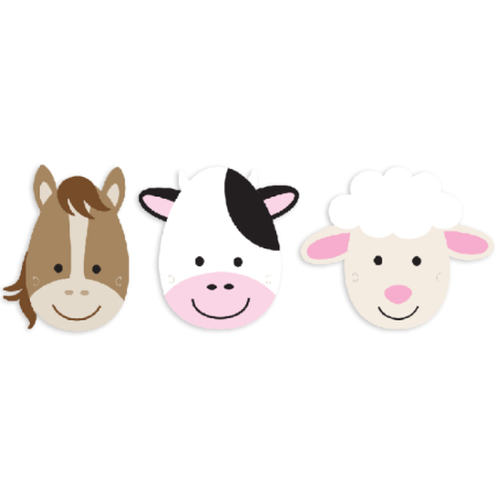 Çiftlik Hayvanları Maske 6 lı