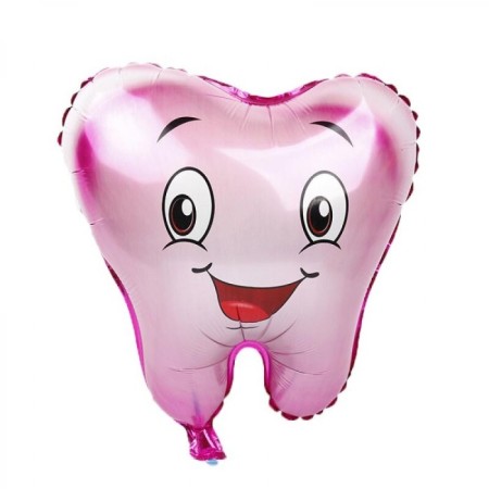 Diş Şeklinde Folyo Balon Pembe