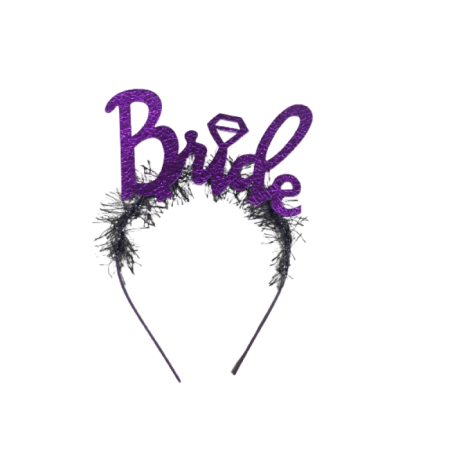 Bride Mor Yazılı Metal Taç