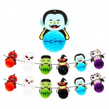 Halloween Figürlü Petek Süs 6 lı 3 metre