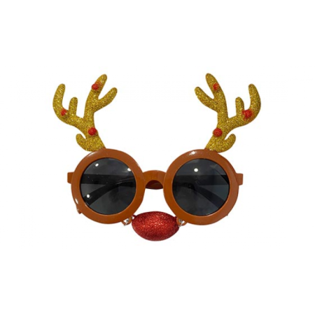Geyik Burunlu Yılbaşı Gözlüğü Kahverengi
