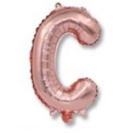 C Harf Rose Gold Folyo Balon 40 inc 100 cm