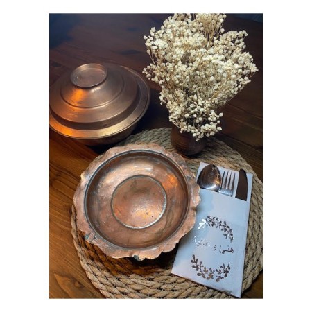 Gümüş Yaldızlı Beyaz Arapça Afiyet Olsun Cepli Peçete 12 lı 40x40