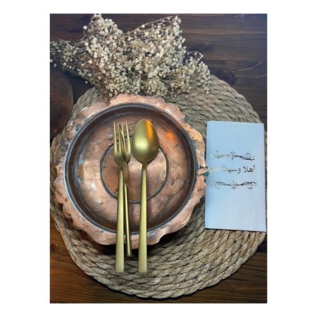 Gold Yaldızlı Beyaz Arapça Hoşgeldiniz Garson Katlama Peçete 16 lı