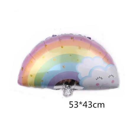 Gökkuşağı Yıldızlı Folyo Balon 53x43 cm