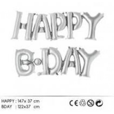 Happy Bırtday Folyo Balon Gümüş
