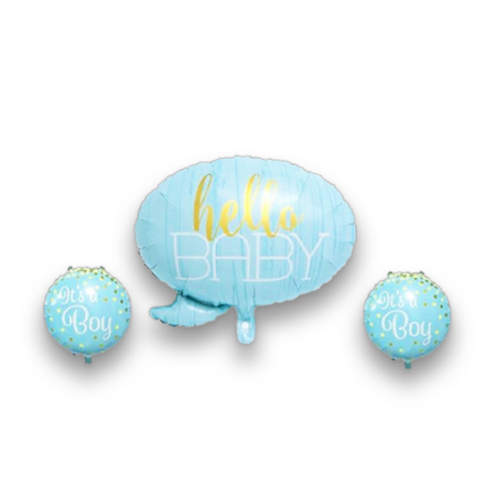 Hello Baby Mavi Folyo Balon 3 lü 