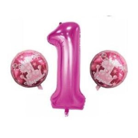 1 Yaş Pembe 3 lü Folyo Balon