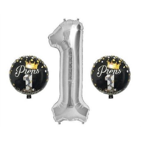 1 Yaş Gümüş Prens Folyo Balon