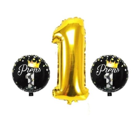 1 Yaş Gold Prens 3 lü Folyo Balon